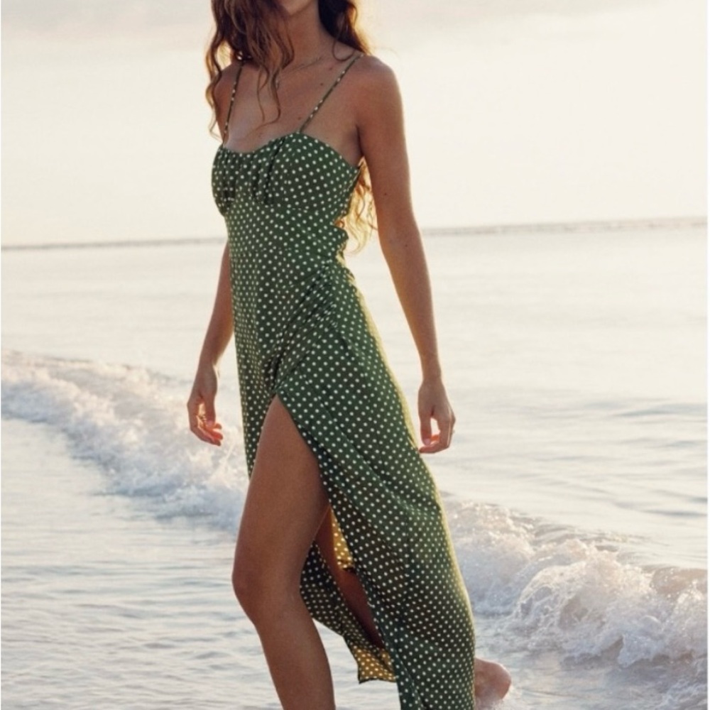 Hunter Green Polka Dot Dress